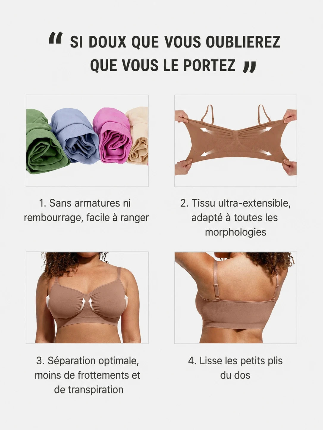 Soutien-gorge doux sans armatures au quotidien